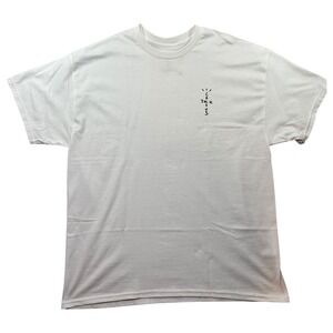 Travis Scott Cactus Jack Tee Shirt Mens XL White Spellout Logo Print Cotton